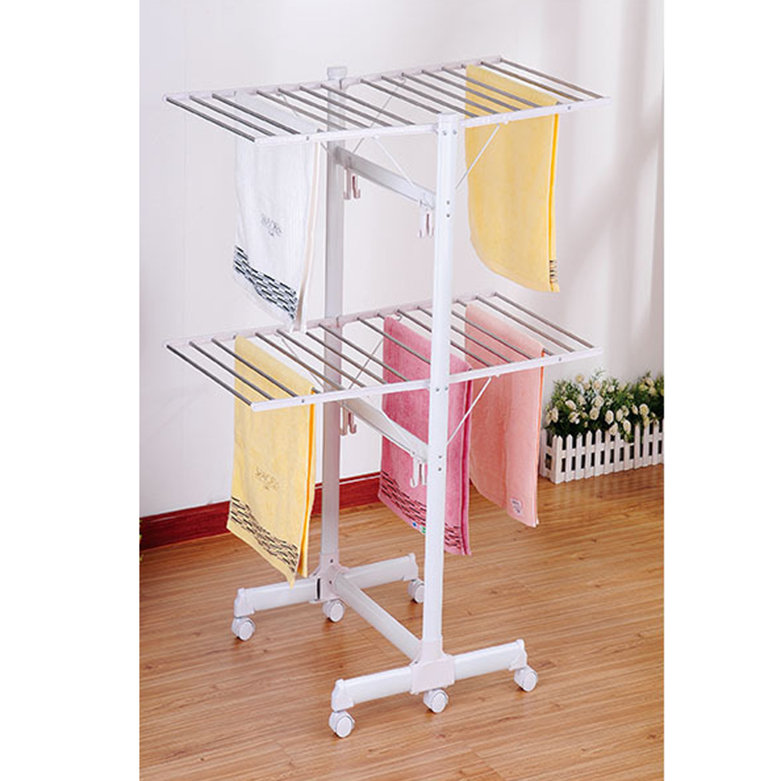 HW03-027F Solid 2-layer collapsible dryer with wheels