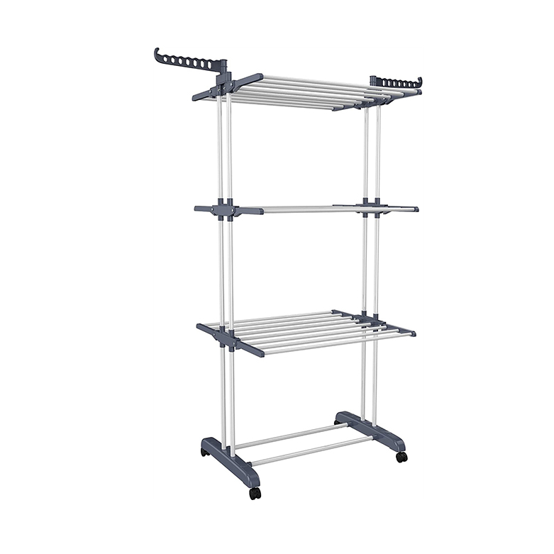 HW03-027IP Large 4-Tier Movable Foldable Drying Rack Clothing