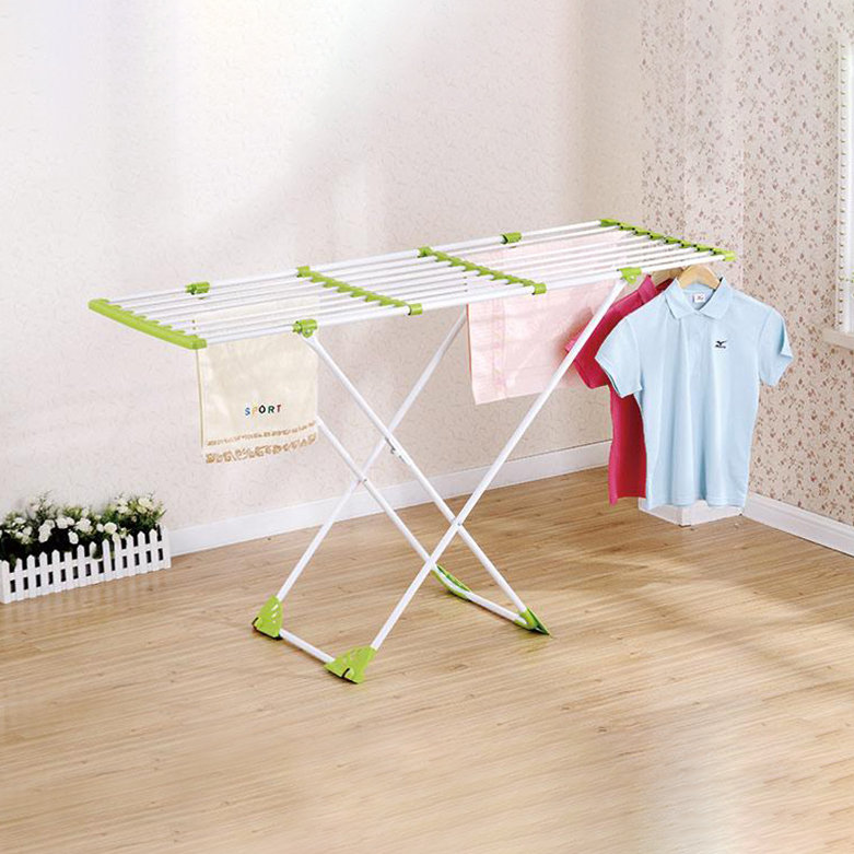 HW03-008G Foldable Movable Laundry Clothes Rack